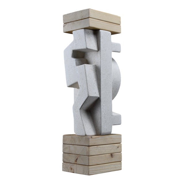 Alberto Cabiddu, Makina Abstract Sculpture, 2001, Beech & Stone For Sale