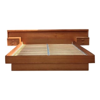 Vintage Drylund Teak King Platform Bed For Sale