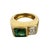 Sleek and refined, this vintage style ring features a striking square-cut Colombian emerald, admired for its rich green...