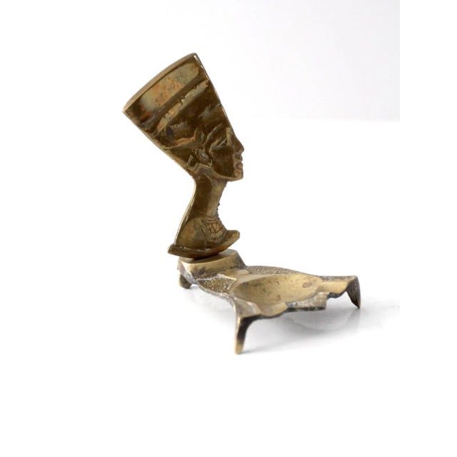 Brass Vintage Brass Nefertiti Ashtray For Sale - Image 8 of 11