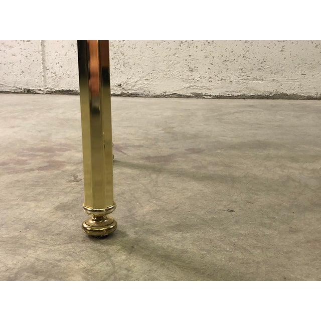 1970s Vintage Rectangular Brass & Glass Top Side Table For Sale - Image 5 of 8