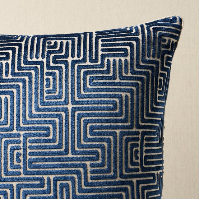 This pillow features Lisboa Velvet. This unique, labyrinthine pattern was inspired by Portuguese tilework. Its winding,...