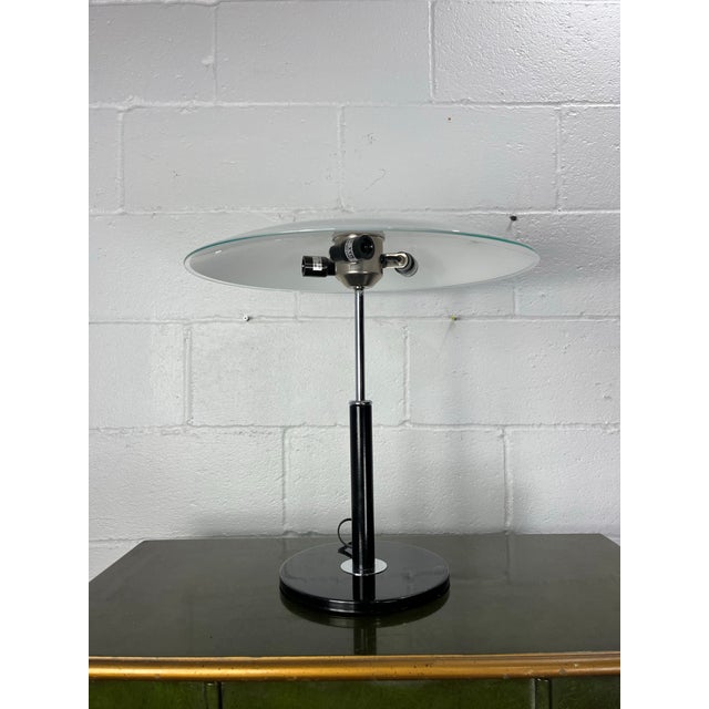 Ikea Mid-Century Modern Ikea Table Lamp With Glass Shade and Chrome Base For Sale - Image 4 of 8