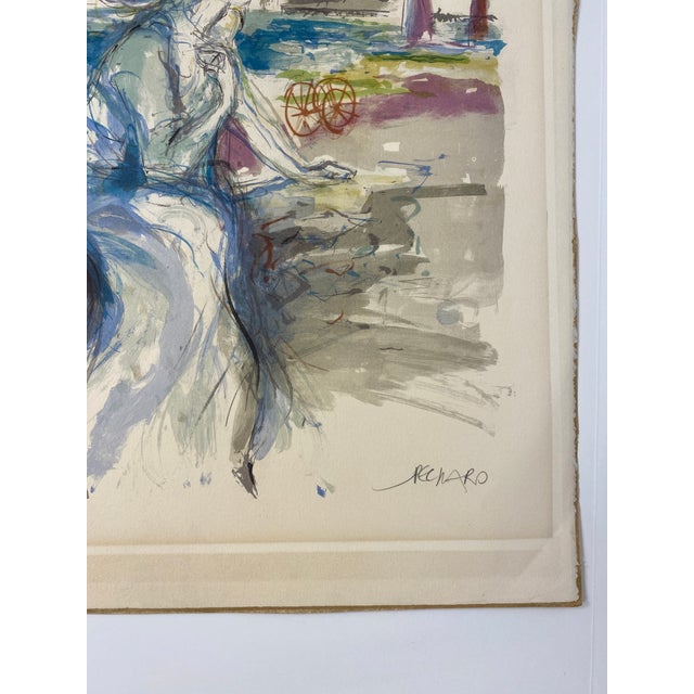 Jacques Pecnard Signed Limited Edition Modern Lithograph, Seated Figure by the Sea, 77/80 For Sale In Miami - Image 6 of 8