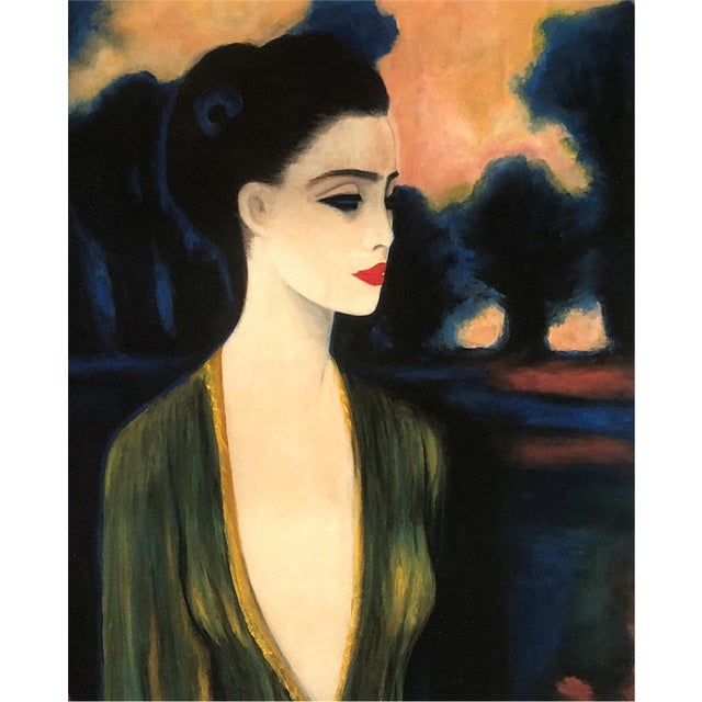 C. Janse, Art Deco Portrait of a Woman, 1920s-1940s, Gouache For Sale - Image 3 of 9