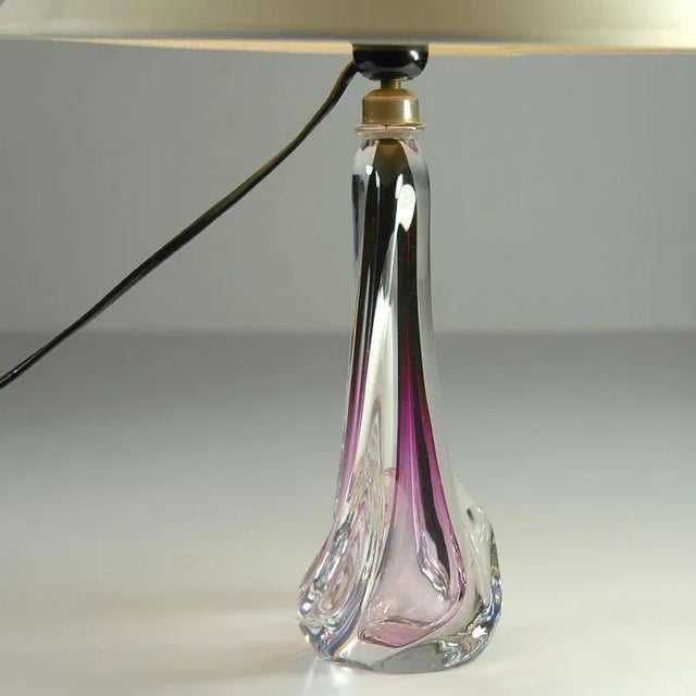 1960s Belgian Glass Table Lamp from Val St. Lambert, 1960s For Sale - Image 5 of 10