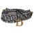 2020s Blue Oblique Embroidered Medium Saddle Bag For Sale - Image 5 of 8