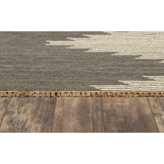 Modern Nakul Thar Charcoal 8' X 10' Area Rug For Sale - Image 3 of 7