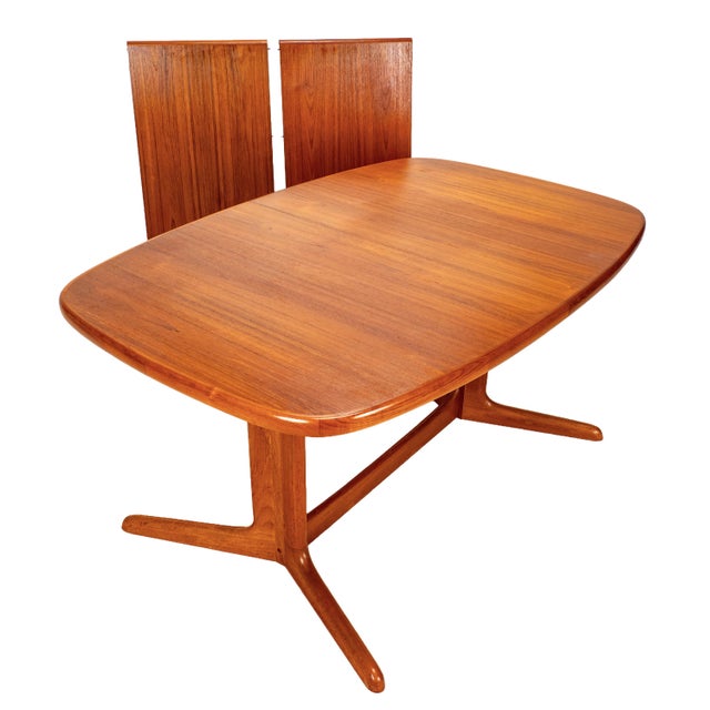 1980s 1980s Rasmus Danish Modern Teak Extension Dining Table 2 Leaves Denmark MCM 98.5" For Sale - Image 5 of 18