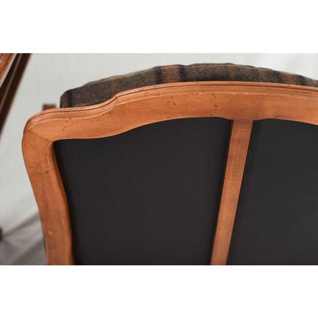 New Ralph Lauren Plaid Tartan Wool and Leather on Vintage Louis XV-Style Versailles Library Chairs - 2 Pieces For Sale - Image 18 of 18