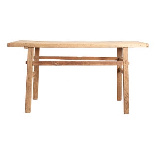 Antique Rustic Elm Console Table For Sale