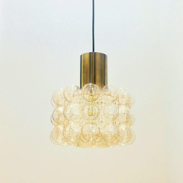 Mid-Century Modern Large Mid-Century Amber Bubble Glass Ceiling Light by Helena Tynell for Limburg, Germany, 1960s For Sale - Image 3 of 10