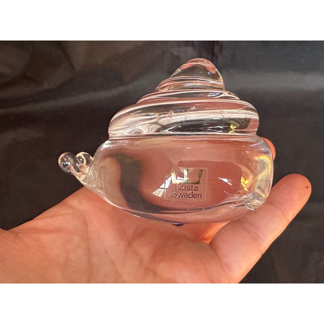 Glass Göran Wärff Kosta Boda Art Glass Snail Sculpture For Sale - Image 7 of 14