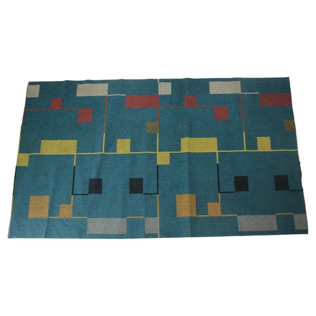 1940s Bauhaus Style Geometric Rug, 1940s For Sale - Image 5 of 5