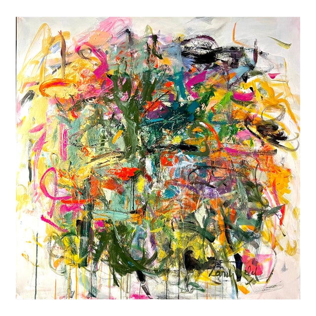 "Frolicking" Contemporary Original Abstract Expressionist Painting by Sandy Welch For Sale