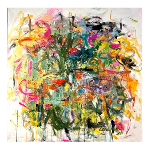 "Frolicking" Contemporary Original Abstract Expressionist Painting by Sandy Welch