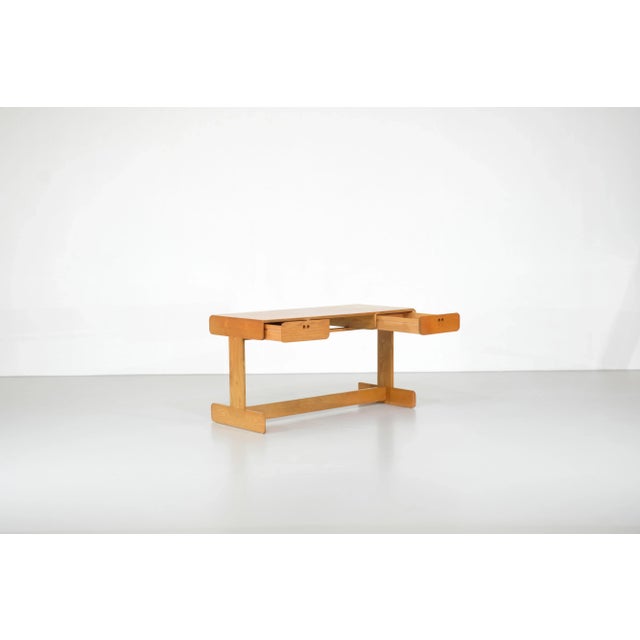 "Samara" desk and chair in light oak. Designed by Derk Jan De Vries for Maisa di Seveso, Belgium, 1977. Designer - Derk...