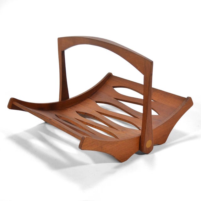Brown Jens Quistgaard Teak Magazine Holder by Dansk For Sale - Image 8 of 9