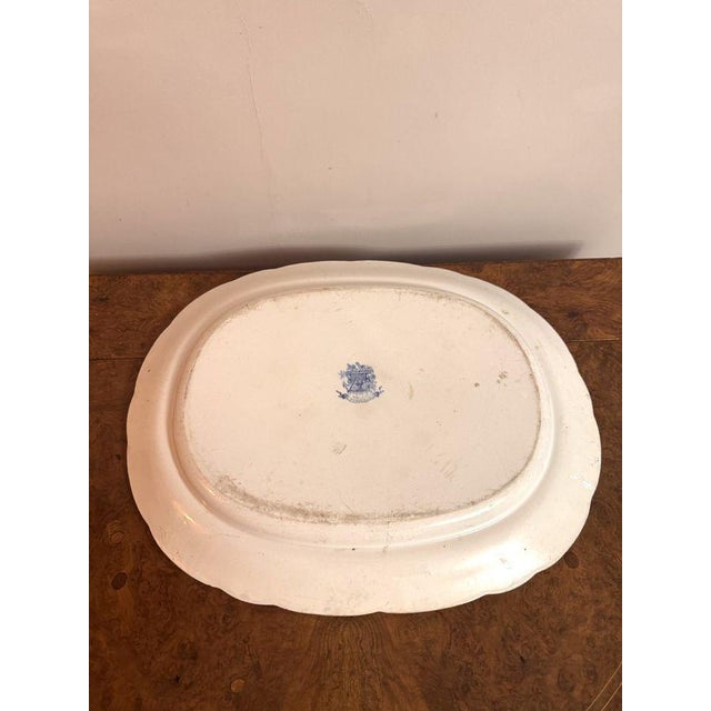 Large Antique Blue and White Meat Platter, 1880 For Sale - Image 6 of 7