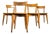 French Cross Base Bentwood Dining Chairs from Luterma, 1950s, Set of 4 For Sale