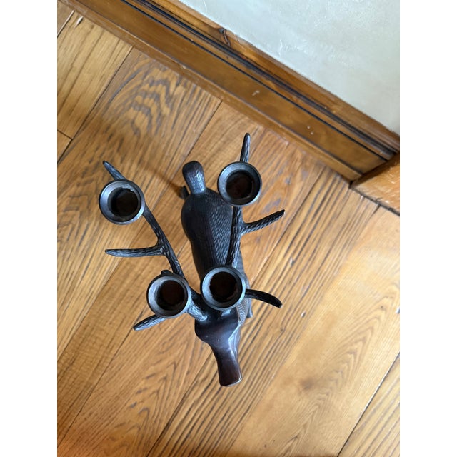 Late 20th Century Vintage Metal Deer Candelabra For Sale - Image 5 of 5