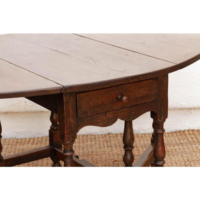 English Antique English Oak Gateleg Drop Leaf Table For Sale - Image 3 of 13
