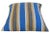 American Custom Tailored Blue & Tan French Ticking Striped Feather/Down Pillow 16" X 20" For Sale - Image 3 of 5