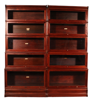 Antique Waterfall Bookcases in Mahogany from Globe Wernicke, 1900