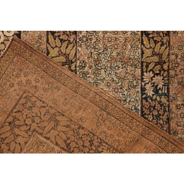 Hand-Knotted Antique Persian Kermanshah Rug in Beige-Brown Medallion Pattern For Sale In New York - Image 6 of 7