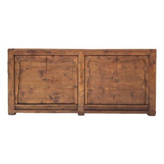 Double-Door Pine Farmer's Sideboard Cabinet For Sale