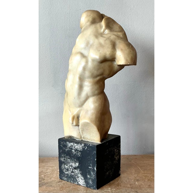 Ivory Vintage Boho Cast Resin Sculpture of Man For Sale - Image 8 of 10