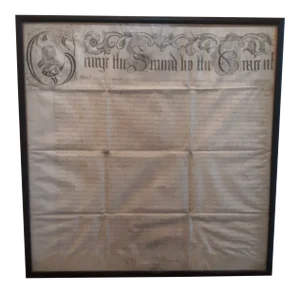 Late 18th Century George II Period Deed Engraved & Hand Calligraphed Document, Framed