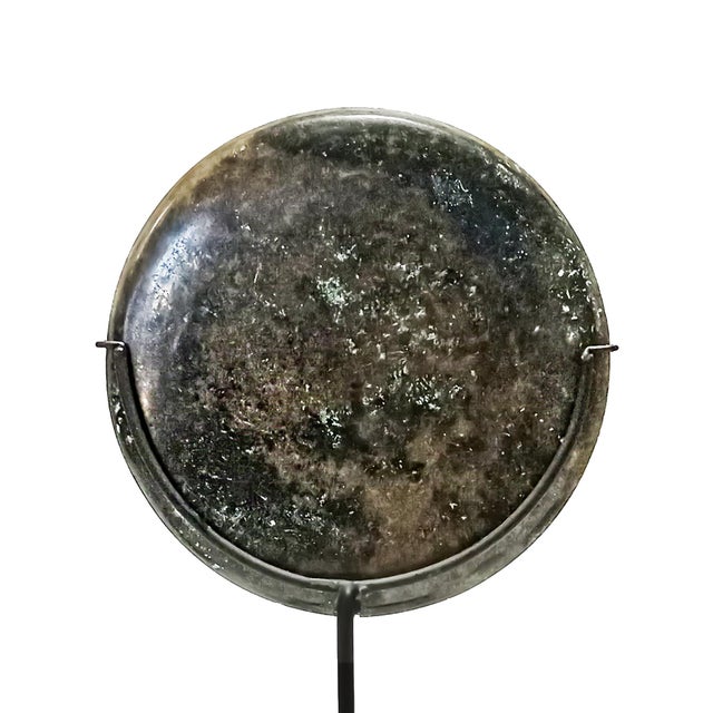 Khmer Bronze Mirror, Hand-Crafted in Cambodia, 14th - 15th Century For Sale - Image 4 of 9
