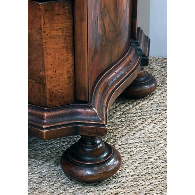 Brown Italian Baroque Style Serpentine 3-Drawer Commode For Sale - Image 8 of 8