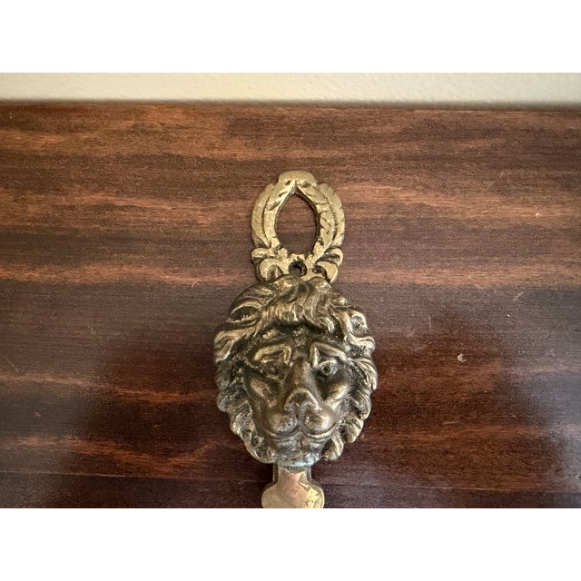 1930s Circa 1930s English Cast Brass Lion Head Door Knocker For Sale - Image 5 of 9