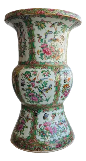 Antique Rose Medallion Vase