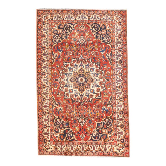Semi-Antique Hand-Knotted Persian Bakhtiari Rug 5'5" X 8'9" For Sale