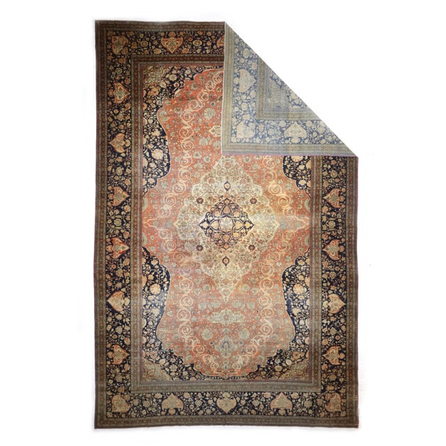 Antique Persian Mohtasham Kashan Rug 10’5” x 16’1”. The Revival Period rugs woven by two generations of Mohtashams, from...