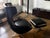 Cantoni Cantoni Leather Recliner Lounge Chair and Ottoman Set in Genuine Top-Grain Leather With Stainless Steel Swivel Base For Sale - Image 4 of 12