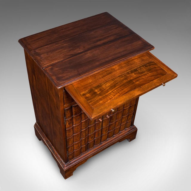 Brown Vintage Bachelor's Writing Cabinet, English, Library Cupboard, Regency Revival For Sale - Image 8 of 12