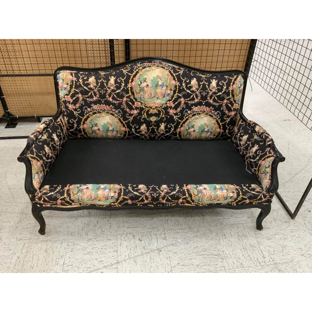 Textile 1940s Vintage Multicolors French Sofa For Sale - Image 7 of 8