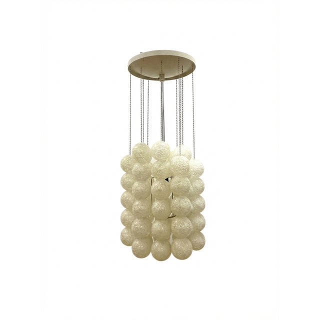 Metal Chandelier with Plastic Balls, Czechoslovakia, 1960s For Sale - Image 7 of 7