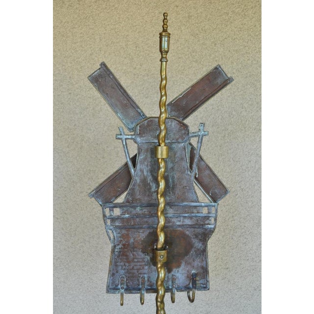 Antique Bronze Windmill Fireplace Tool Holder in the Style of Oscar Bach For Sale - Image 10 of 12