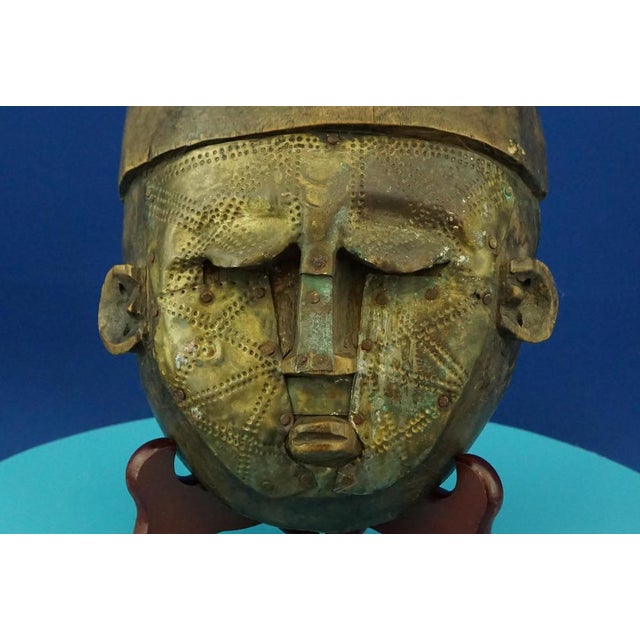 African Wood and Embossed Copper Sculpture, 1800s For Sale - Image 13 of 18