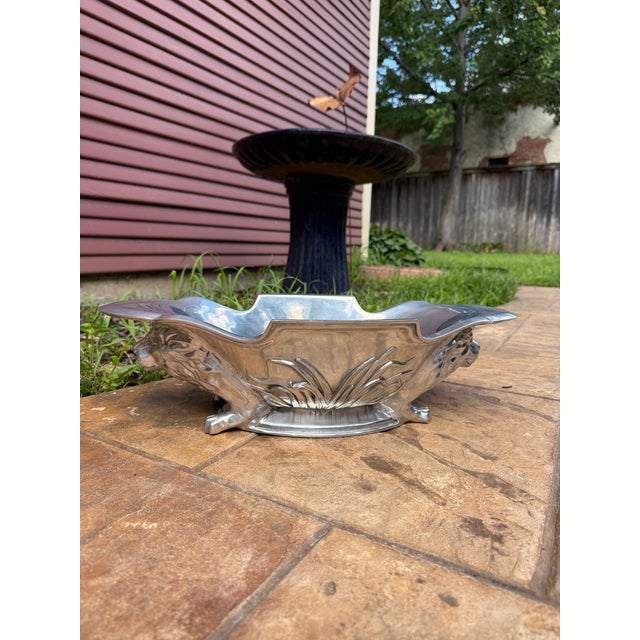 2000 - 2009 Arthur Court Cast Aluminium Lion Centerpiece For Sale - Image 5 of 7