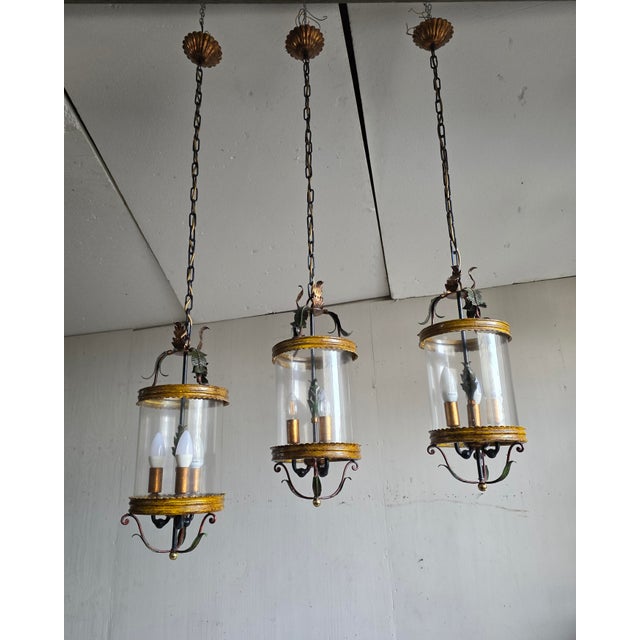 Brown Lacquered Metal Lantern, 1980s For Sale - Image 8 of 8