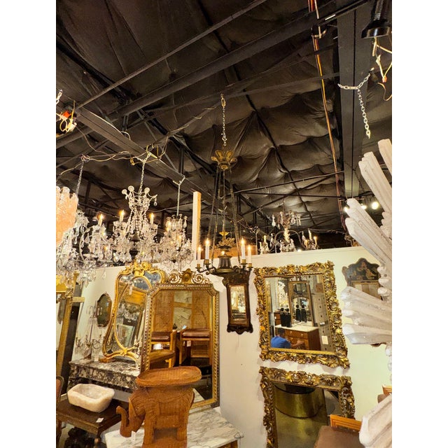 Black 19th C. French Empire Bronze Chandelier For Sale - Image 8 of 8
