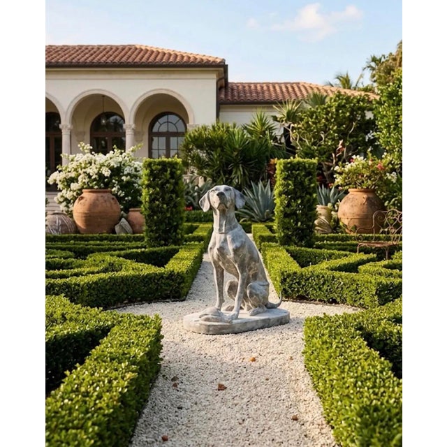 Vintage-Style Cast Iron Pointer Garden Sculpture Dog For Sale - Image 9 of 12