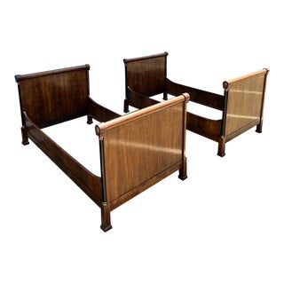 Vintage Biedermeier Twin Beds - a Pair For Sale