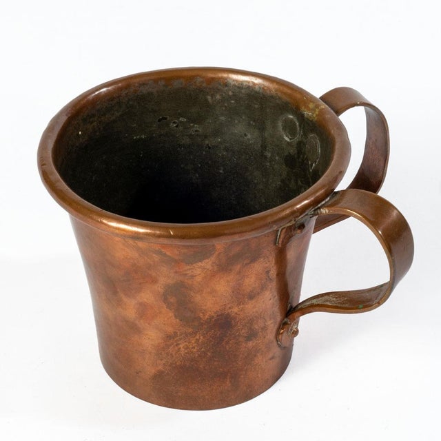 Early 19th Century Double Handle Copper Tavern Mug For Sale - Image 4 of 11